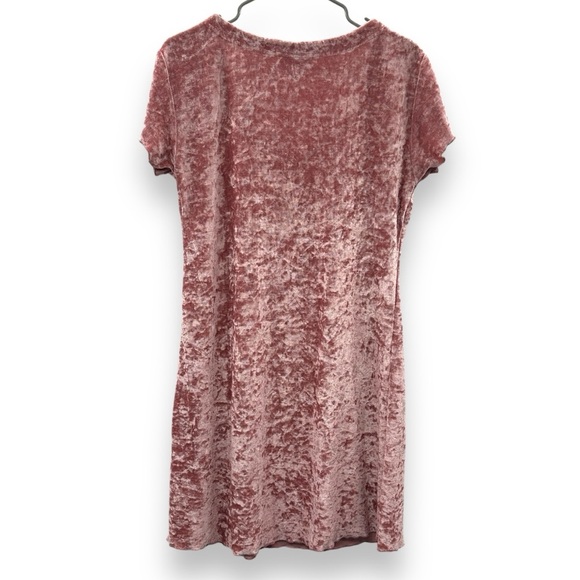 Vintage Gold Label Victoria's Secret Pink Velvet Short Sleeve Mini Dress Sz M - Picture 4 of 8